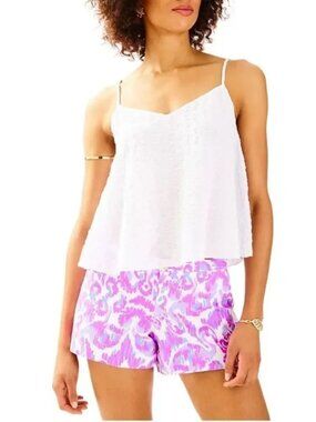 Lilly Pulitzer Adie Shorts Amethyst Beach Bathers Purple Swans 16